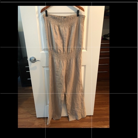 Young, Fabulous & Broke Strapless Linen Jumpsuit - Picture 1 of 16